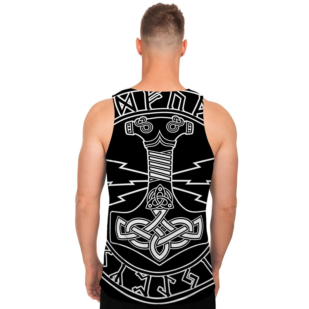 Mjolnir And Younger Futhark Print Men's Tank Top