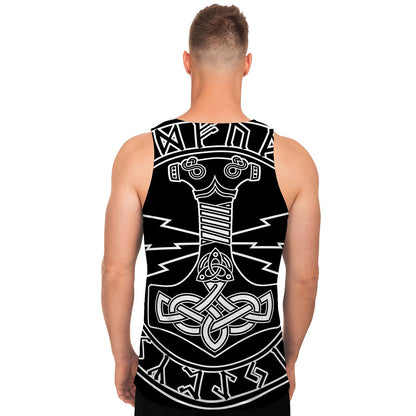 Mjolnir And Younger Futhark Print Men's Tank Top