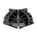 Mjolnir And Younger Futhark Print Muay Thai Boxing Shorts