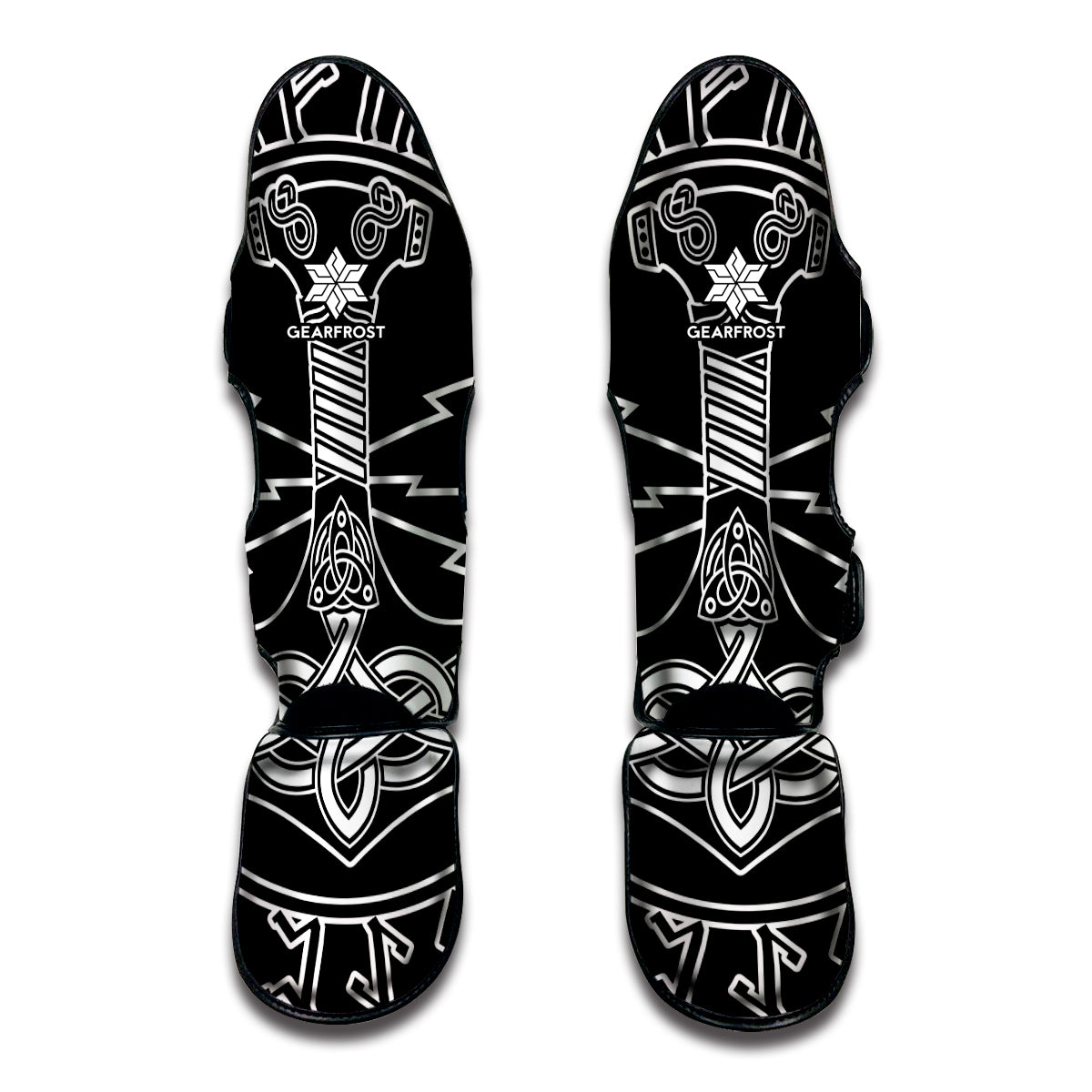 Mjolnir And Younger Futhark Print Muay Thai Shin Guard