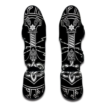 Mjolnir And Younger Futhark Print Muay Thai Shin Guard
