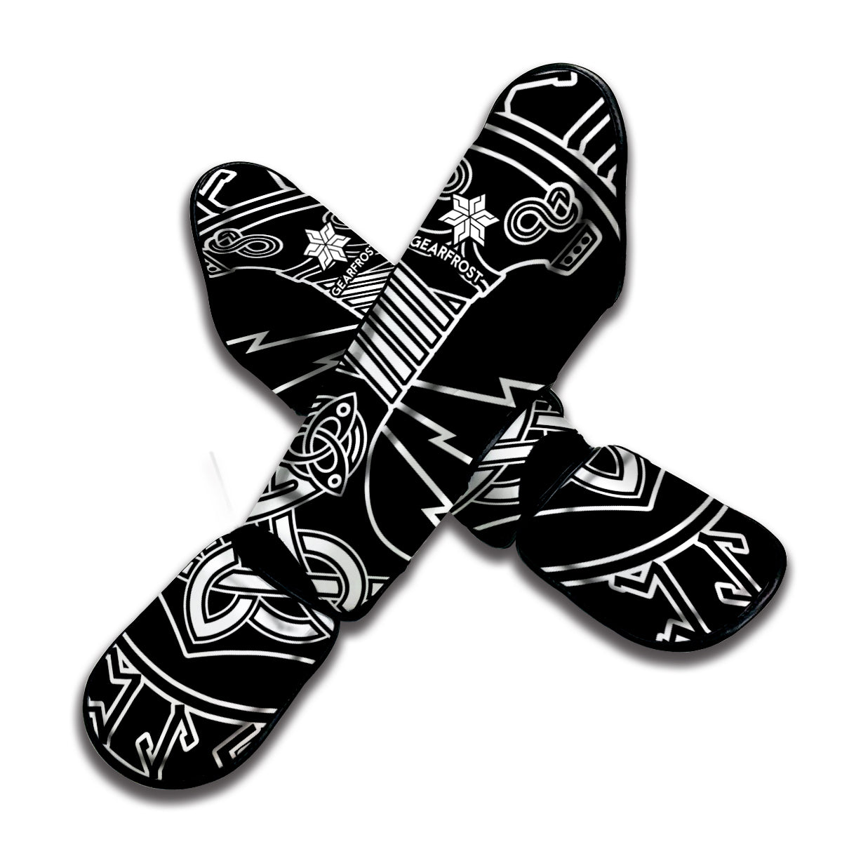 Mjolnir And Younger Futhark Print Muay Thai Shin Guard