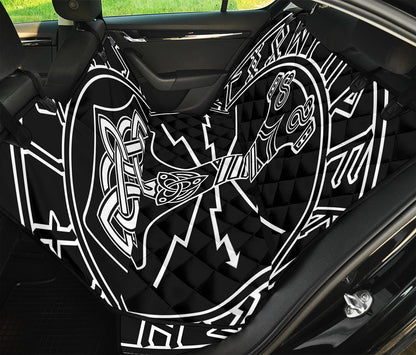 Mjolnir And Younger Futhark Print Pet Car Back Seat Cover