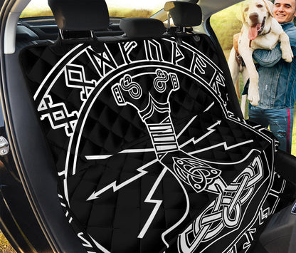 Mjolnir And Younger Futhark Print Pet Car Back Seat Cover