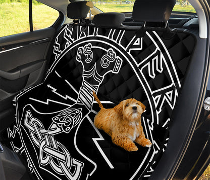 Mjolnir And Younger Futhark Print Pet Car Back Seat Cover