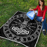 Mjolnir And Younger Futhark Print Quilt