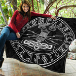 Mjolnir And Younger Futhark Print Quilt