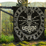 Mjolnir And Younger Futhark Print Quilt