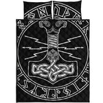 Mjolnir And Younger Futhark Print Quilt Bed Set
