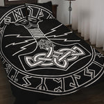 Mjolnir And Younger Futhark Print Quilt Bed Set