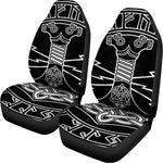 Mjolnir And Younger Futhark Print Universal Fit Car Seat Covers