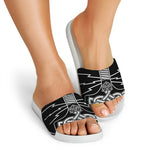 Mjolnir And Younger Futhark Print White Slide Sandals