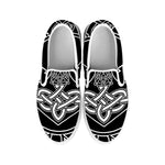 Mjolnir And Younger Futhark Print White Slip On Shoes