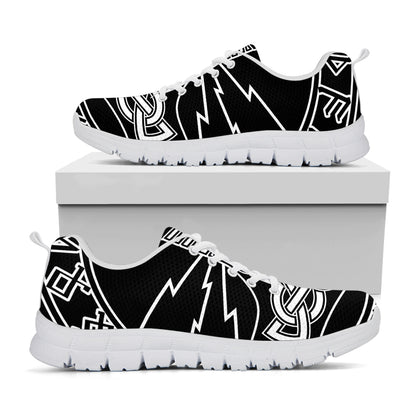 Mjolnir And Younger Futhark Print White Sneakers