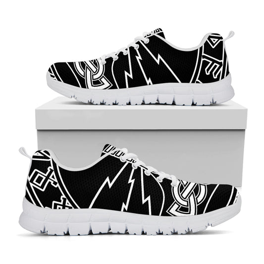 Mjolnir And Younger Futhark Print White Sneakers
