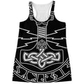 Mjolnir And Younger Futhark Print Women's Racerback Tank Top