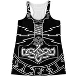 Mjolnir And Younger Futhark Print Women's Racerback Tank Top