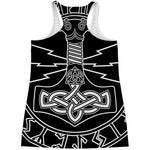 Mjolnir And Younger Futhark Print Women's Racerback Tank Top