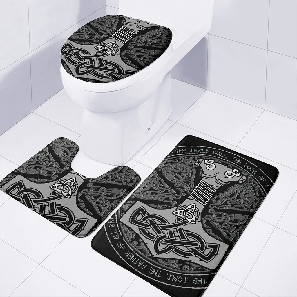 Mjolnir Hammer Of Thor Print 3 Piece Bath Mat Set