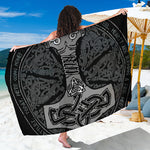 Mjolnir Hammer Of Thor Print Beach Sarong Wrap