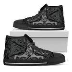 Mjolnir Hammer Of Thor Print Black High Top Shoes