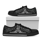 Mjolnir Hammer Of Thor Print Black Low Top Shoes 