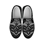 Mjolnir Hammer Of Thor Print Black Slip On Shoes