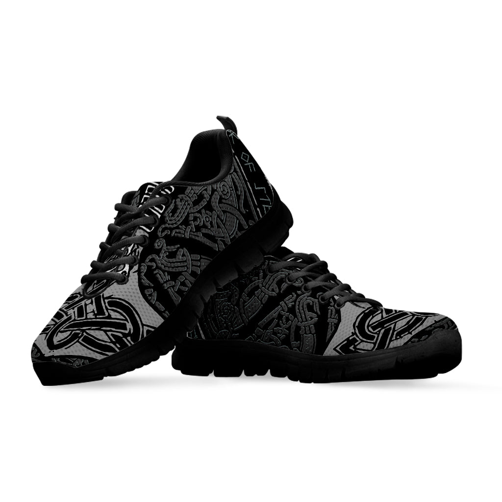 Mjolnir Hammer Of Thor Print Black Sneakers