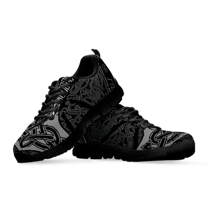 Mjolnir Hammer Of Thor Print Black Sneakers