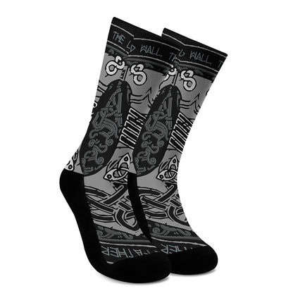 Mjolnir Hammer Of Thor Print Crew Socks