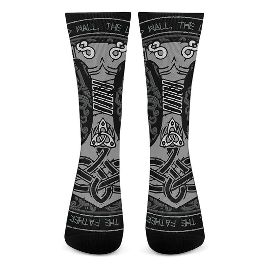 Mjolnir Hammer Of Thor Print Crew Socks