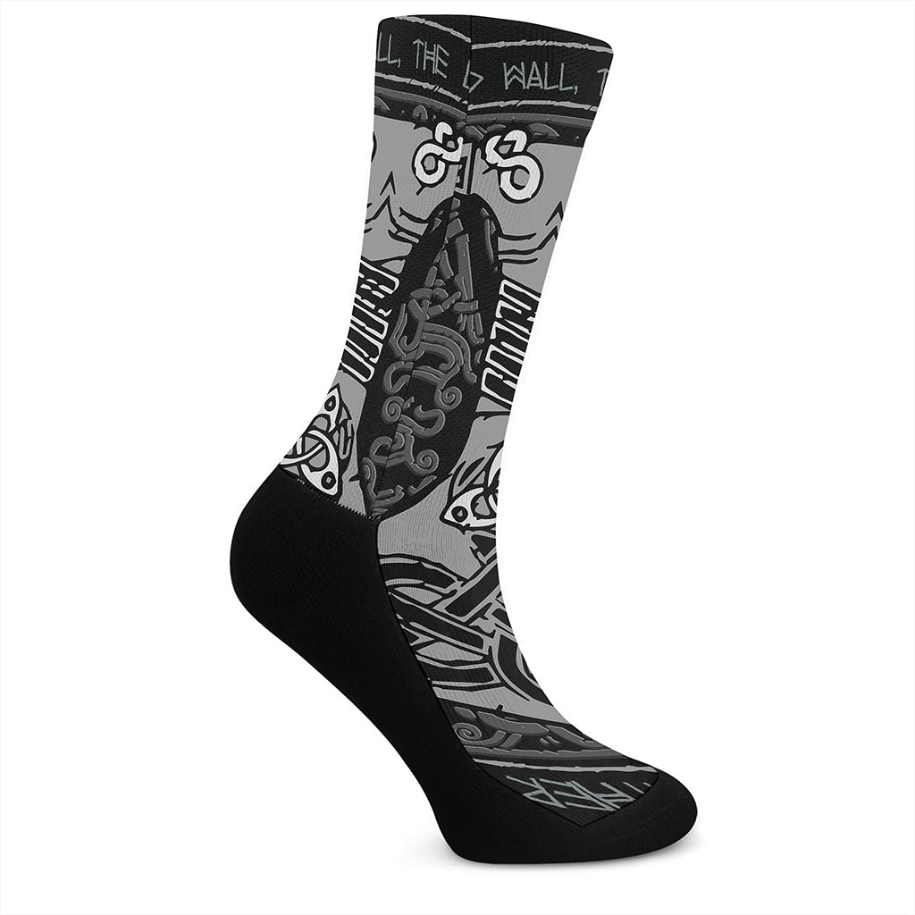 Mjolnir Hammer Of Thor Print Crew Socks