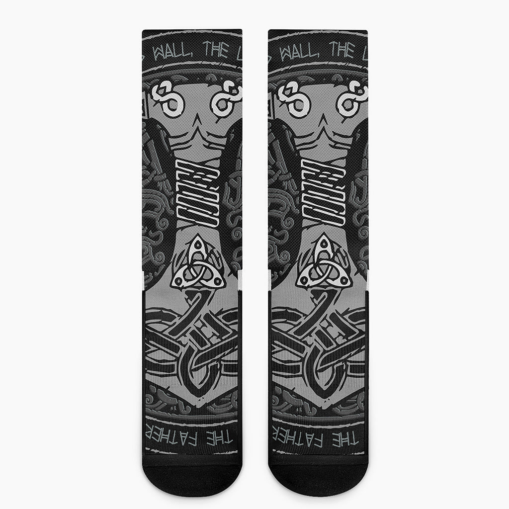 Mjolnir Hammer Of Thor Print Crew Socks