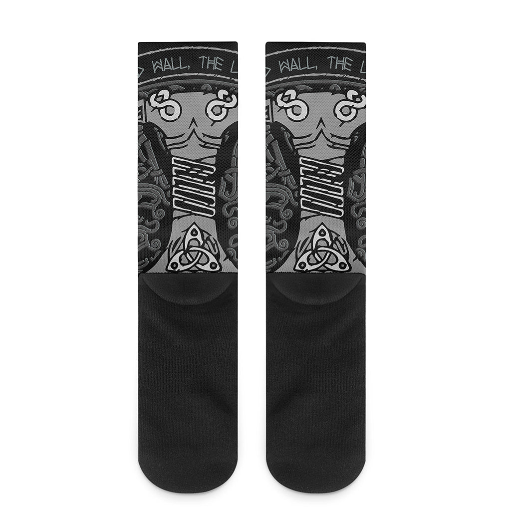 Mjolnir Hammer Of Thor Print Crew Socks