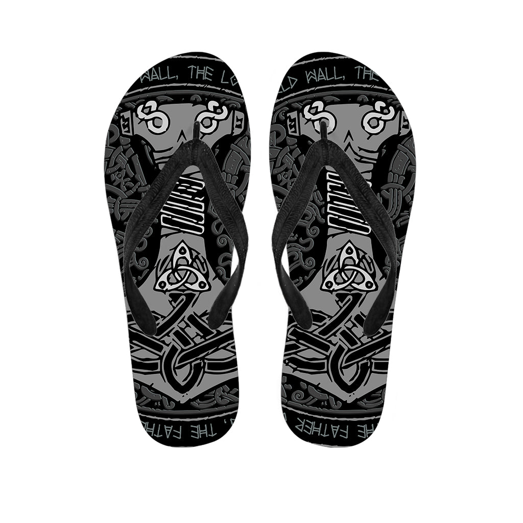 Mjolnir Hammer Of Thor Print Flip Flops