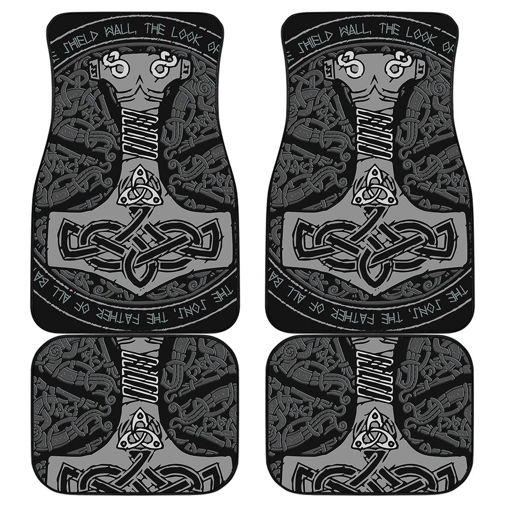 Mjolnir Hammer Of Thor Print Front and Back Car Floor Mats