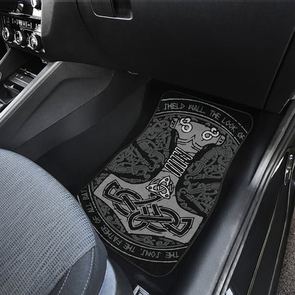 Mjolnir Hammer Of Thor Print Front and Back Car Floor Mats