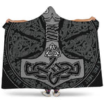 Mjolnir Hammer Of Thor Print Hooded Blanket