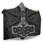 Mjolnir Hammer Of Thor Print Hooded Blanket