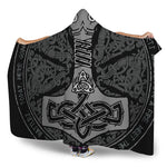 Mjolnir Hammer Of Thor Print Hooded Blanket