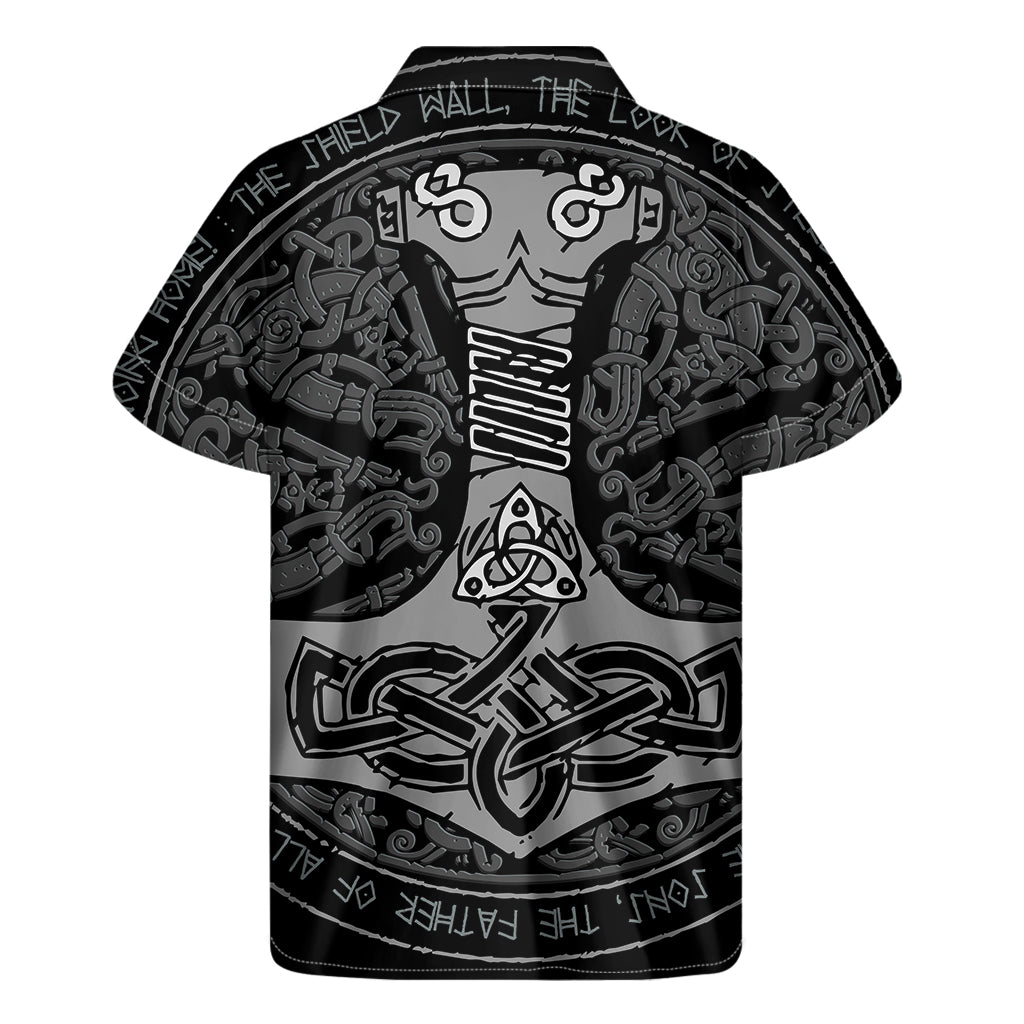 Mjolnir Hammer Of Thor Print Men's Short Sleeve Shirt