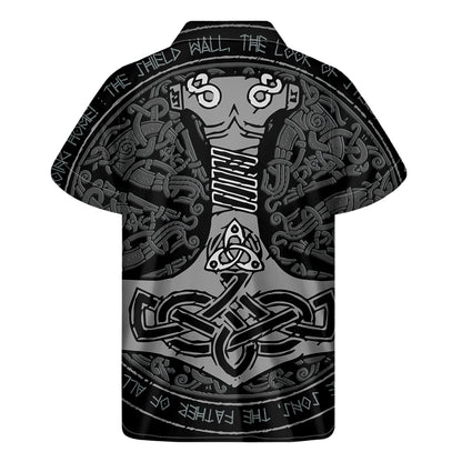 Mjolnir Hammer Of Thor Print Men's Short Sleeve Shirt