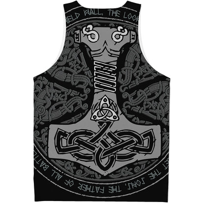 Mjolnir Hammer Of Thor Print Men's Tank Top