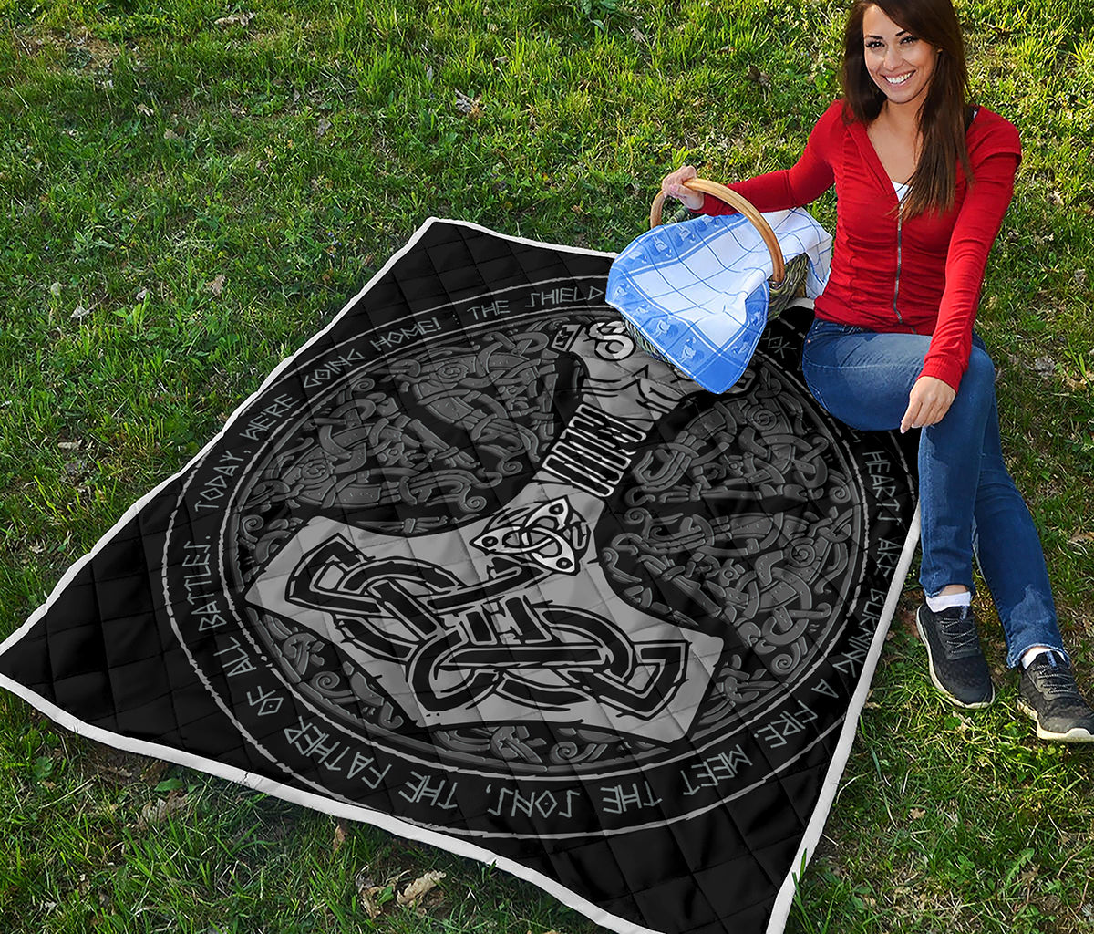 Mjolnir Hammer Of Thor Print Quilt