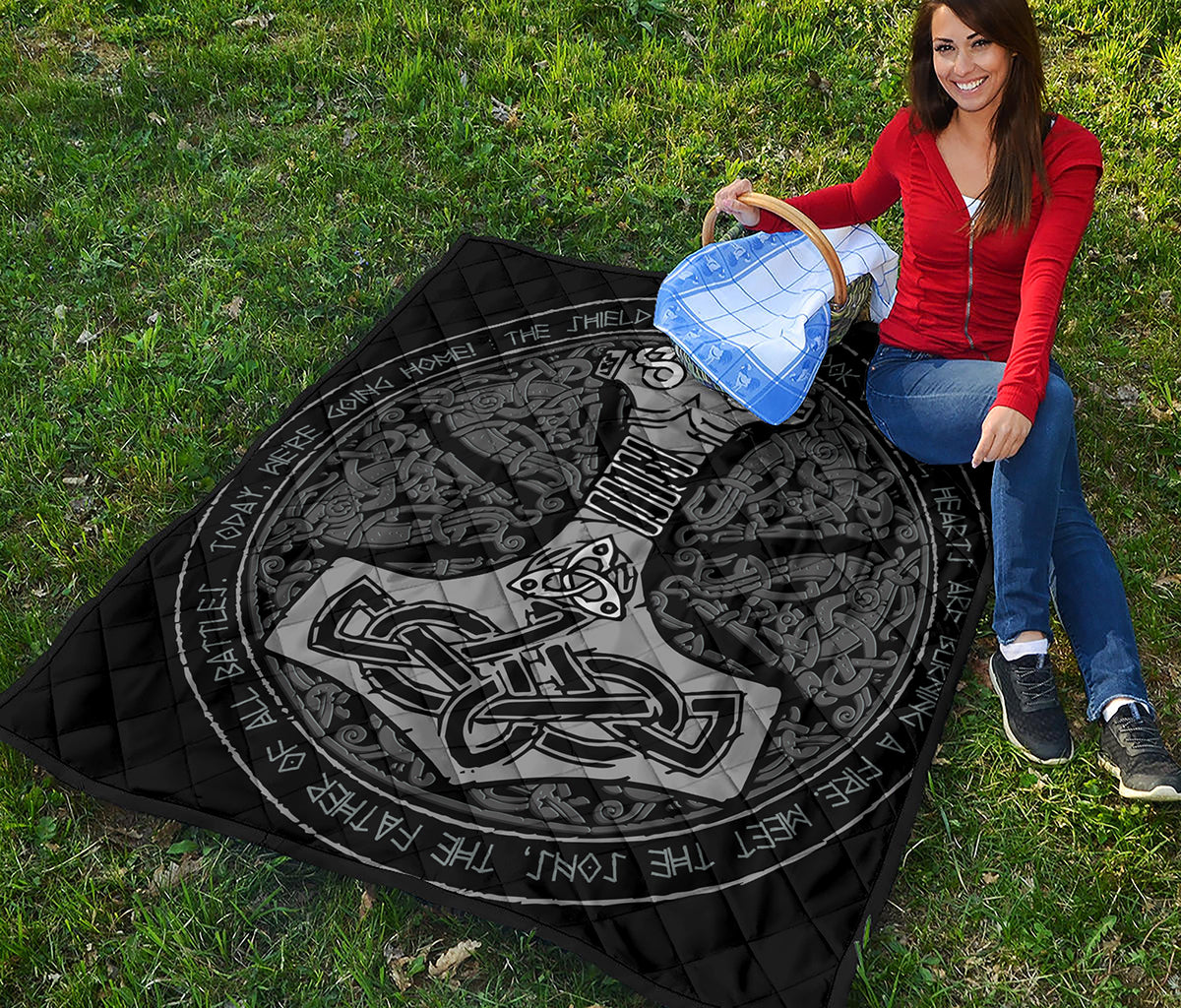 Mjolnir Hammer Of Thor Print Quilt