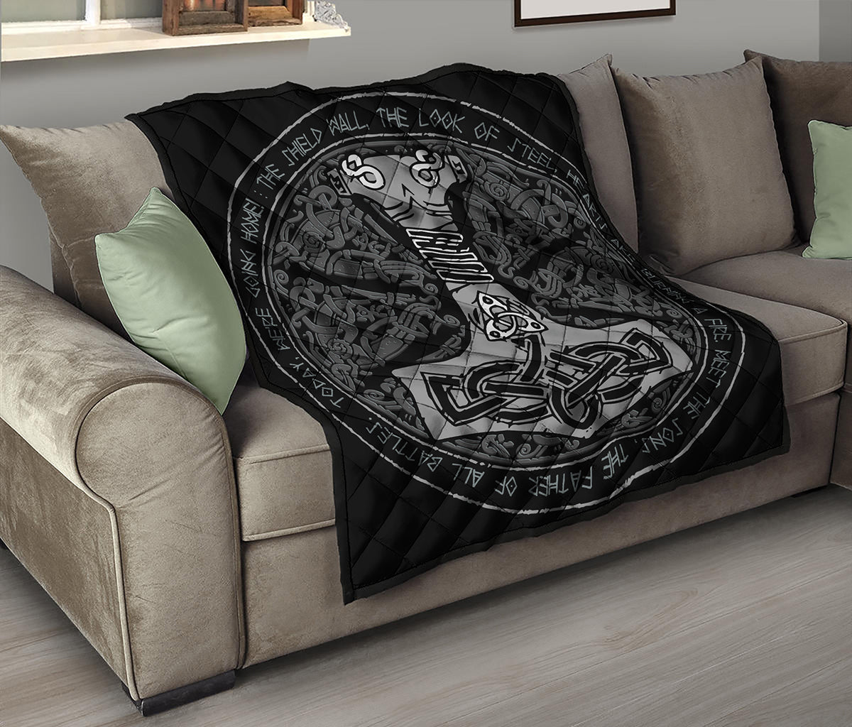 Mjolnir Hammer Of Thor Print Quilt