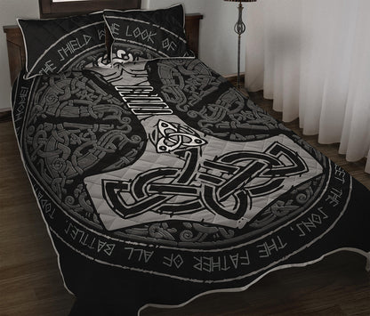 Mjolnir Hammer Of Thor Print Quilt Bed Set
