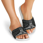 Mjolnir Hammer Of Thor Print White Slide Sandals