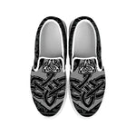Mjolnir Hammer Of Thor Print White Slip On Shoes