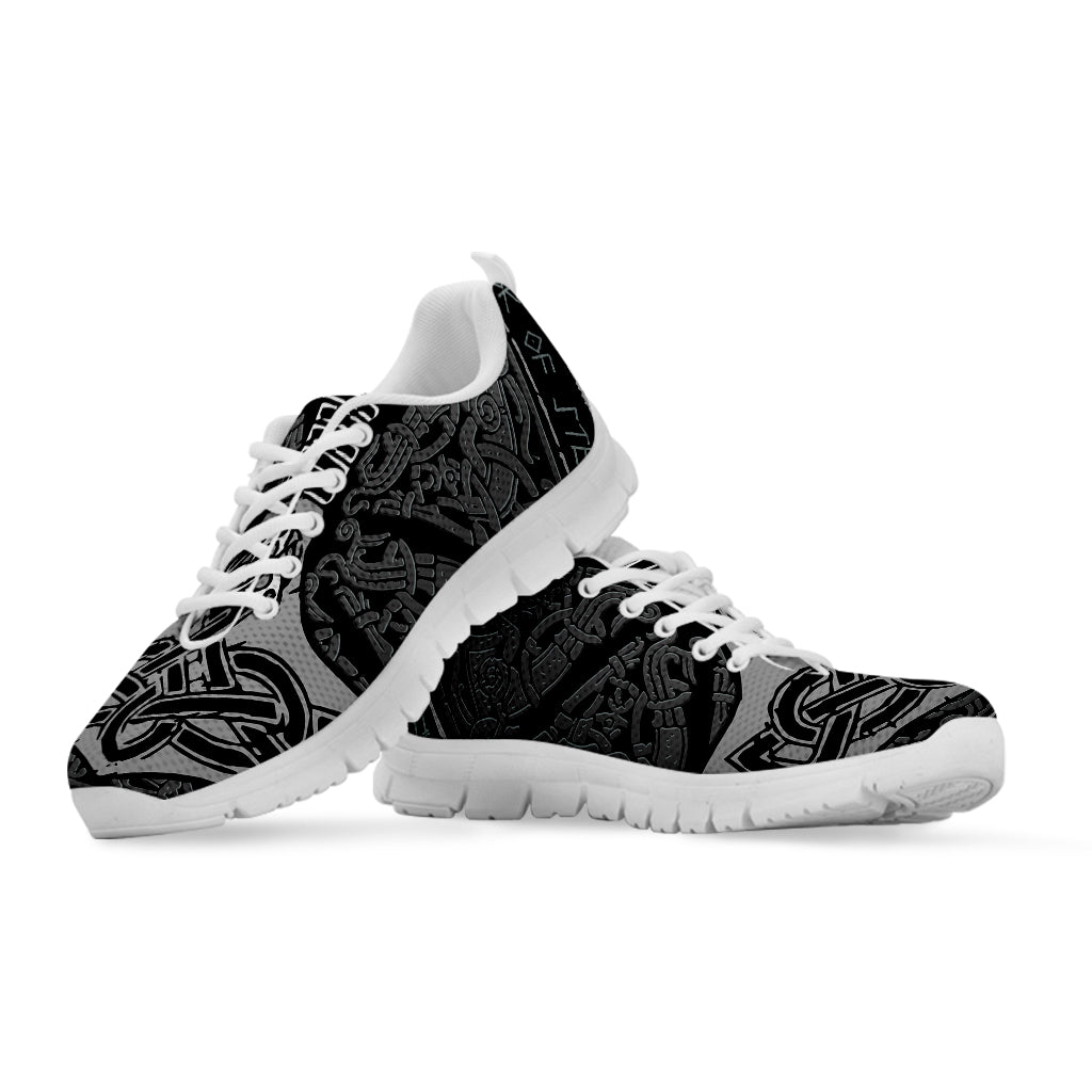 Mjolnir Hammer Of Thor Print White Sneakers
